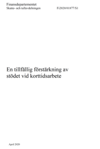 En tillfällig förstärkning av stödet vid korttidsarbete