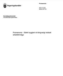 PM Stärkt trygghet vid långvarigt nedsatt arbetsförmåga
