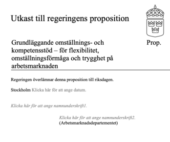 Grundläggande omställnings- och kompetensstöd – för flexibilitet, omställningsförmåga och trygghet på arbetsmarknaden - tilläggsremiss