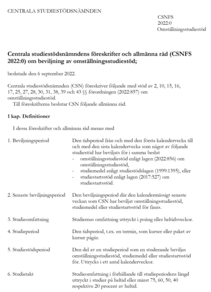 Förslag till föreskrifter och allmänna råd om beviljning av omställningsstudiestöd, ADM/2022:292