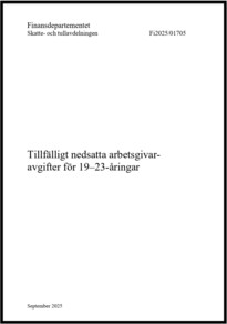 Promemorian Tillfälligt nedsatta arbetsgivaravgifter för 19 - 23-åringar