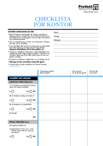Checklista för kontor - arbetsmiljö
