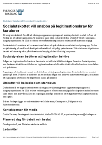 Pressmeddelande: Socialutskottet vill snabba på legitimationskrav för kuratorer - riksdagen (150528)