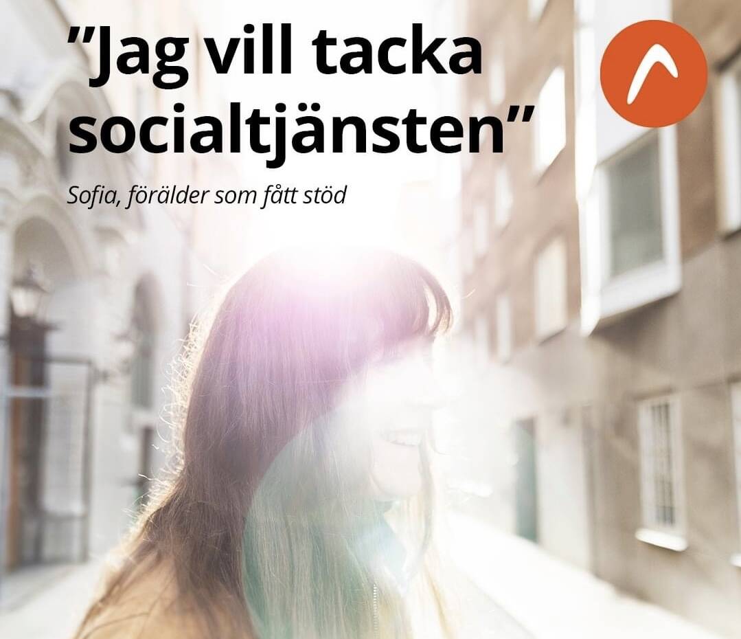 Anonym bild av en kvinna som vill tacka socialtjänsten eftersom hon har fått stöd.